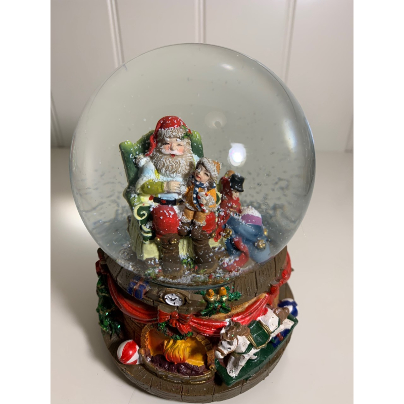 Snowglobe  Girl on Santa's lap