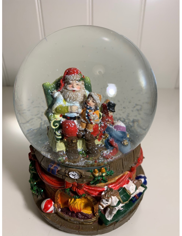 Snowglobe  Girl on Santa's lap